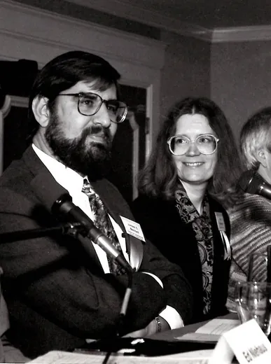 Foresight founding board member Jim Bennett and cofounder Christine Peterson