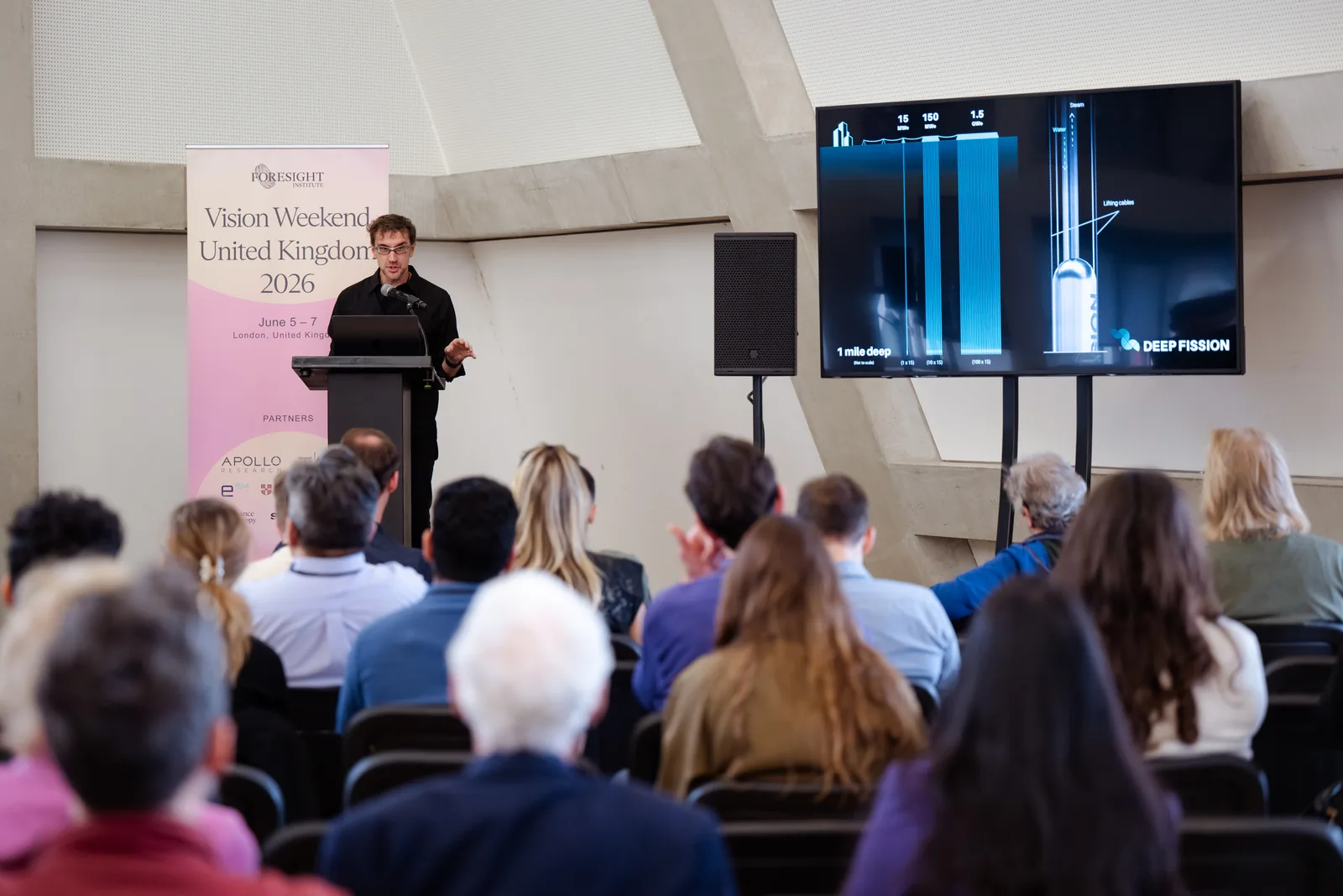 A presentation in front of an audience